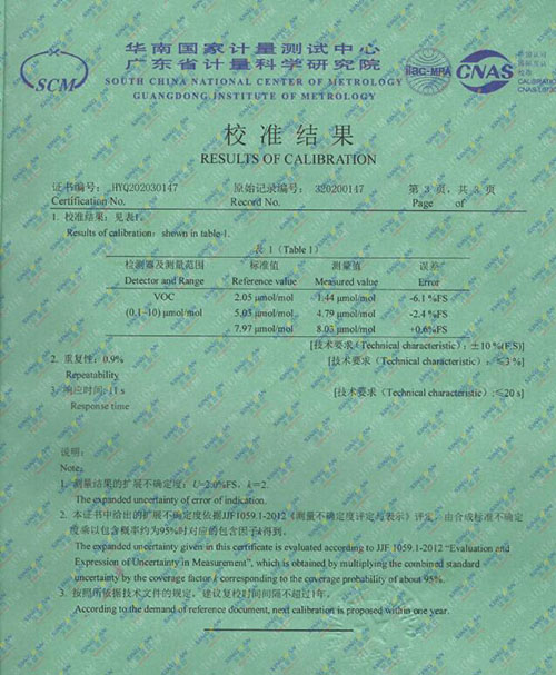 vocskok体育标定校准检测报告